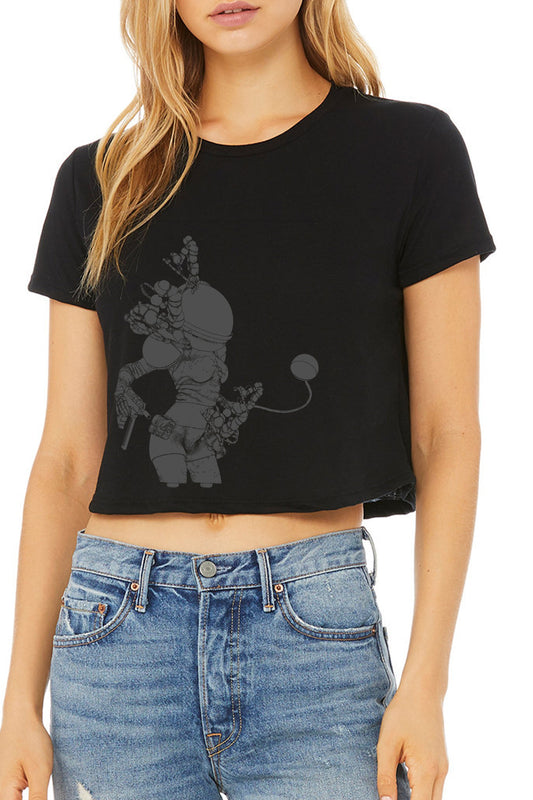 Space Girl Ladies' Cropped Flowy Tee
