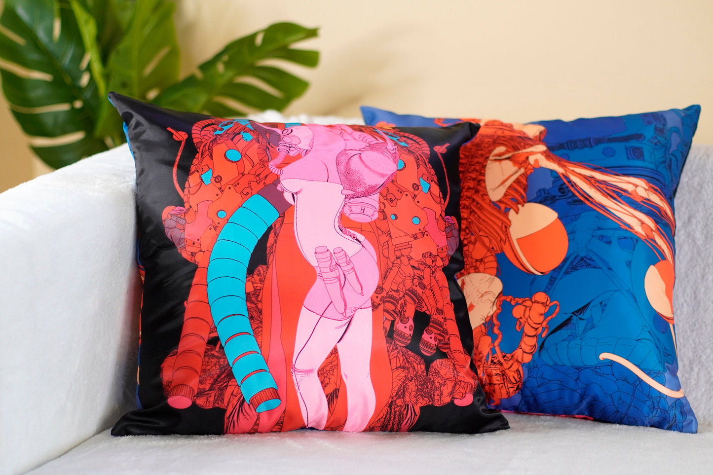 Colorful Skeleton Throw Pillow