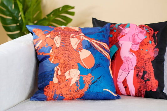Colorful Skeleton Throw Pillow