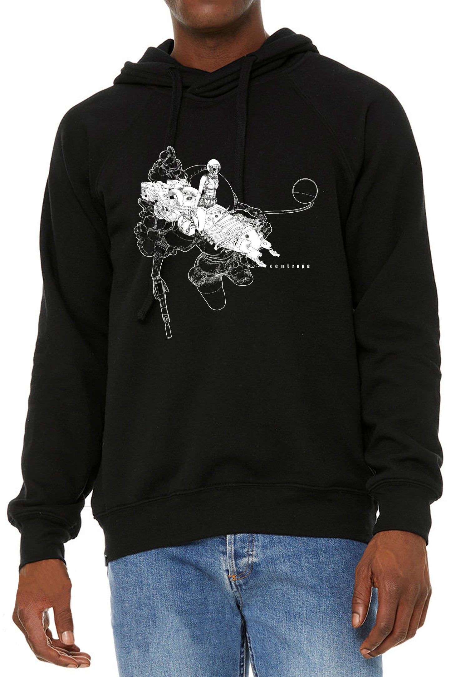 Bike Girl Unisex Raw Seam Hooded Sweatshirt