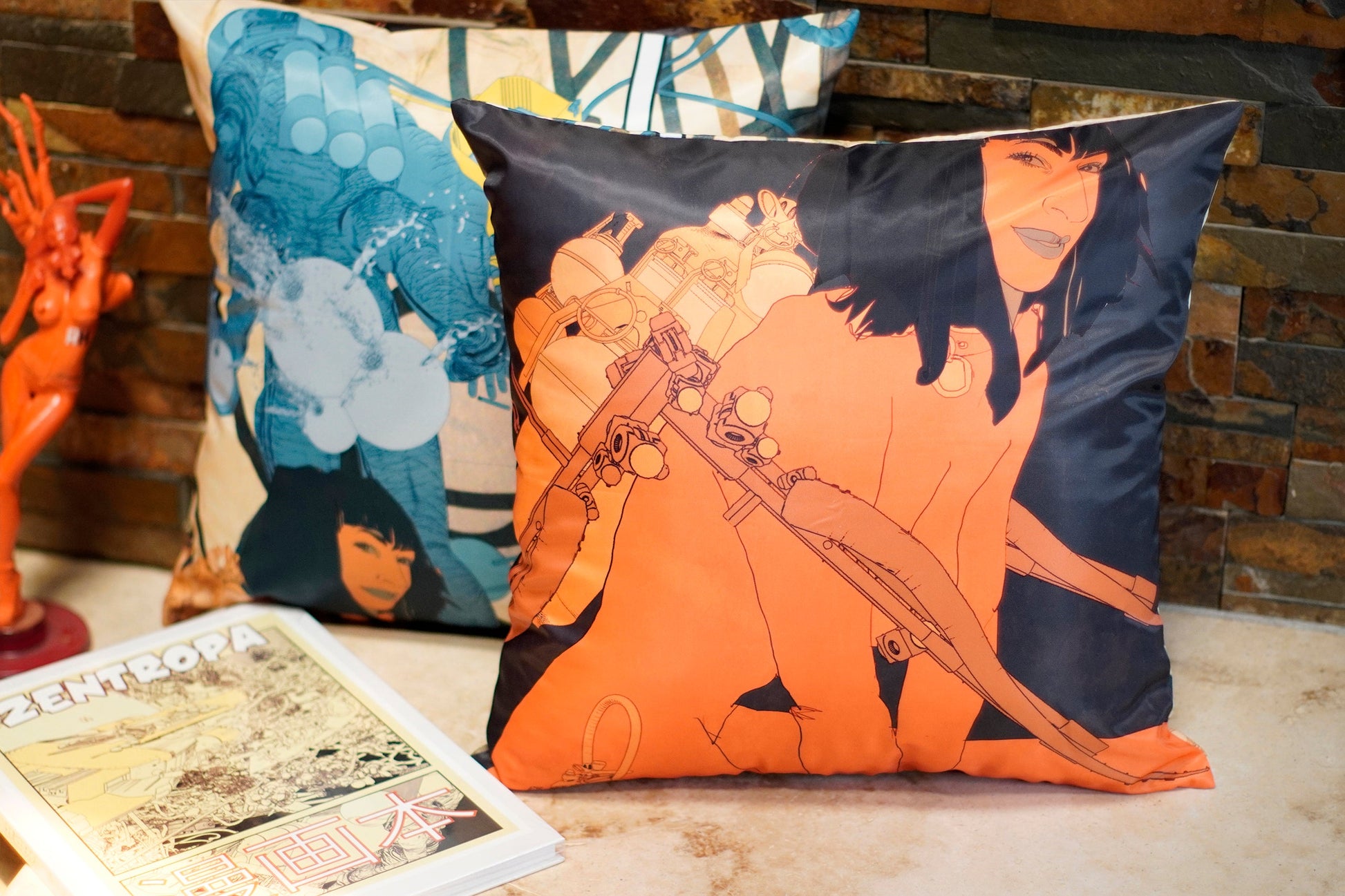 Xen Wear Pillow - Orange Lady & Blue Guy