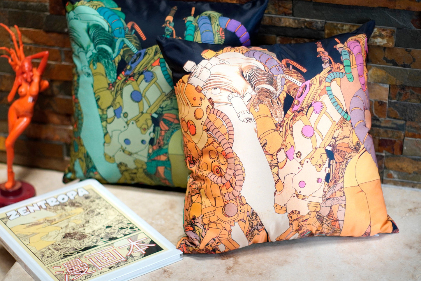 Robot Mardi Gras Throw Pillow