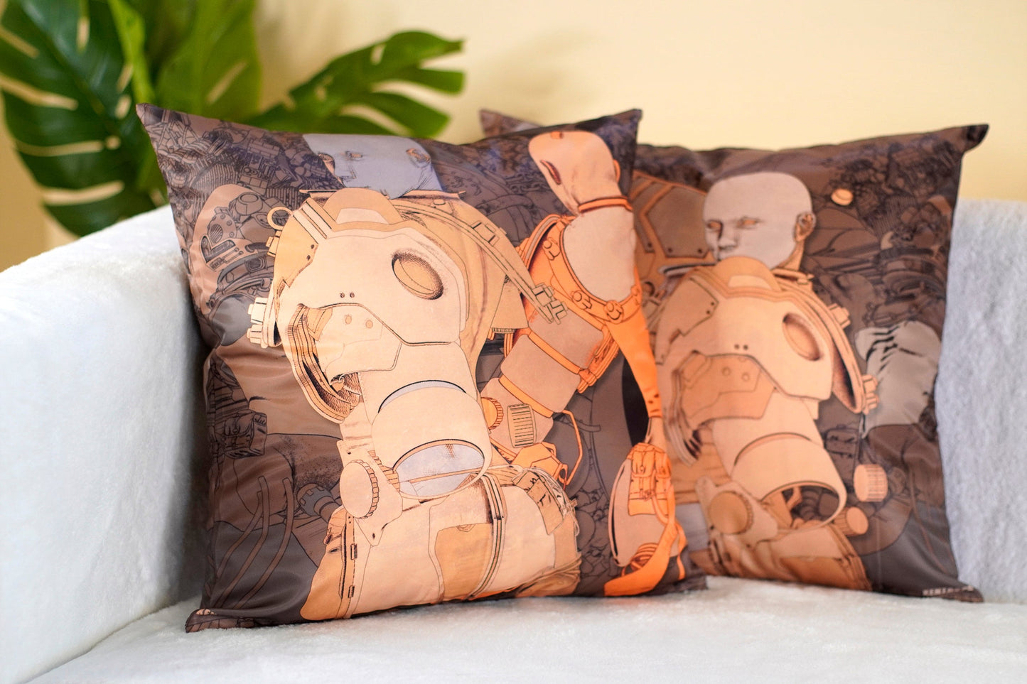 Robot Girl Throw Pillow